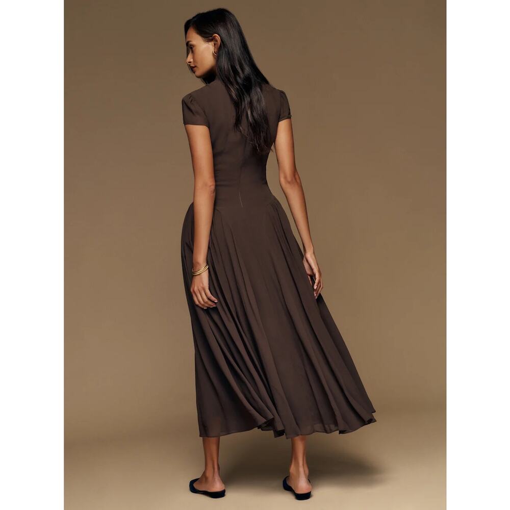 SZ 12 Reformation Maven Georgette Midi Dress - Picture 3 of 7